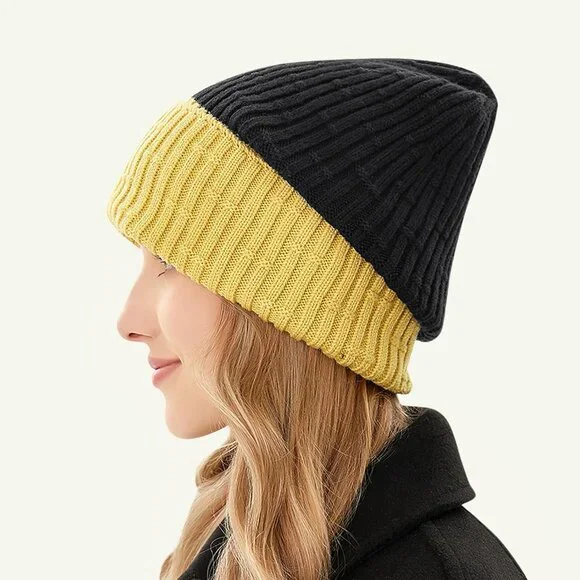 Men's Black Yellow Balaclava Ski Mask Beanie Ski Face Mask Winter Warm Skull Cap